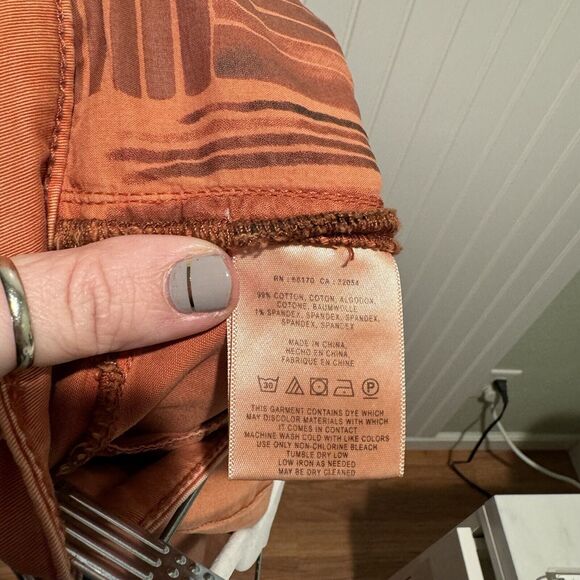 Anthropologie Slim Chino Pants Orange Size 32 - Picture 7 of 7